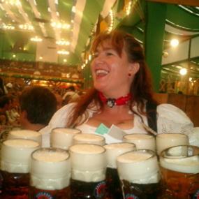 Get beer straight from busty German waitress